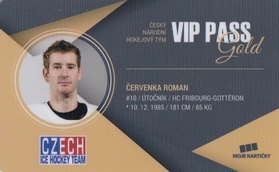 ČERVENKA Roman Czech Ice Hockey Team 2018 VIP Pass Gold č. 2