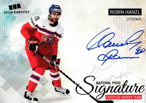 HANZL Robin Czech Ice Hockey Team 2018 National Pride Signature č. 40 Silver /20