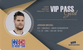 JORDÁN Michal Czech Ice Hockey Team 2018 VIP Pass Gold č. 3