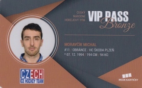 MORAVČÍK Michal Czech Ice Hockey Team 2018 VIP Pass Bronze č. 15
