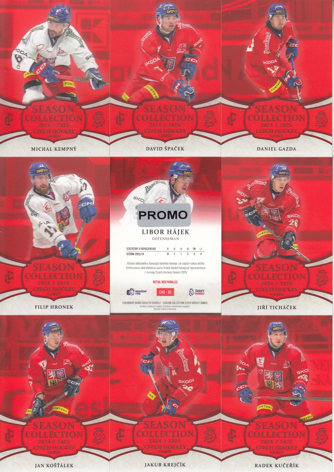 KOŠŤÁLEK Jan LC Season Collection 2024/2025 Czech Hockey Games CHG-07 Red PROMO