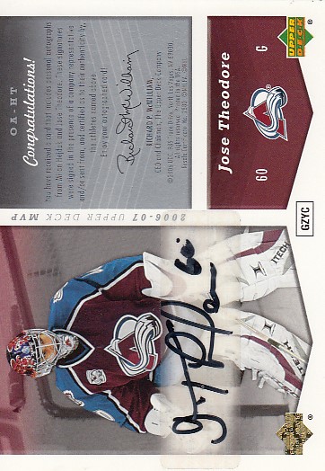 HEJDUK Milan THEODORE Jose UD MVP 2006/2007 One on One Dual Autograph OA-HT