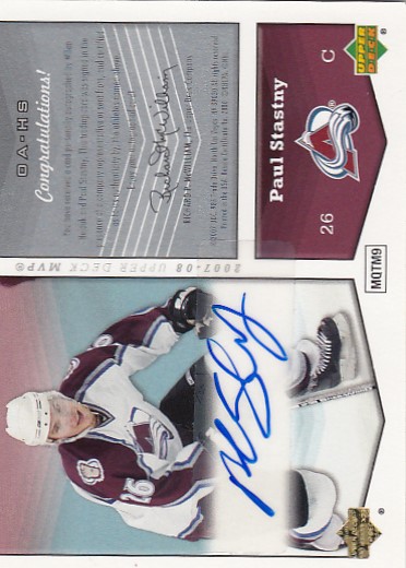 HEJDUK Milan STASTNY Paul UD MVP 2007/2008 One on One Dual Autograph OA-HS