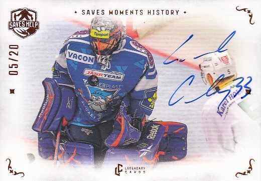CIKÁNEK Lukáš Legendary Cards Saves Help Saves Moments History SMH-1 Auto /20