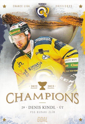 KINDL Denis GOAL Cards 2022/2023 Champions Zlín č. 22