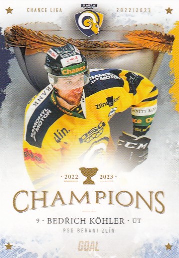 KÖHLER Bedřich GOAL Cards 2022/2023 Champions Zlín č. 26