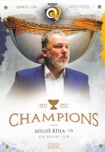 ŘÍHA Miloš GOAL Cards 2022/2023 Champions Zlín č. 27