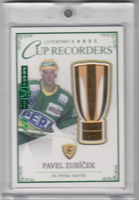 ZUBÍČEK Pavel Legendary Cards Records ELH CR-10 Emerald EXPO 1of1