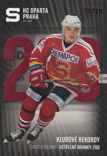 VÝBORNÝ David Real Cards HC SPARTA Praha Klubové Rekordy č. 17 Parallel /79