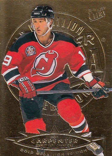 CARPENTER Bob Fleer Ultra 1995/1996 č. 188 Stanley Cup Champions Gold Medallion