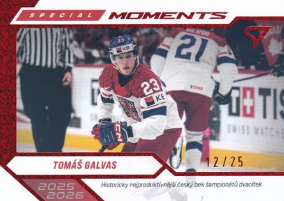 GALVAS Tomáš SportZoo Hokejové Česko 2026 Special Moments SM-21 Party Red /25