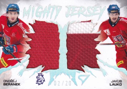 BERÁNEK Ondřej LAUKO Jakub SportZoo Hokejové Česko 2026 Mighty Jersey Dual Silver MJD-BL /20