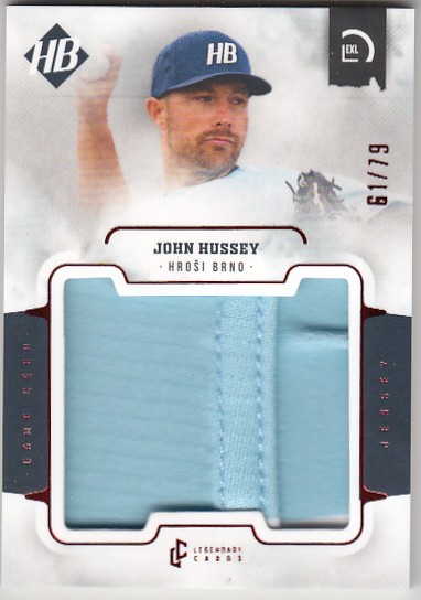 HUSSEY John LC Czech Baseball 2022 Game Used Patch M-4 /79