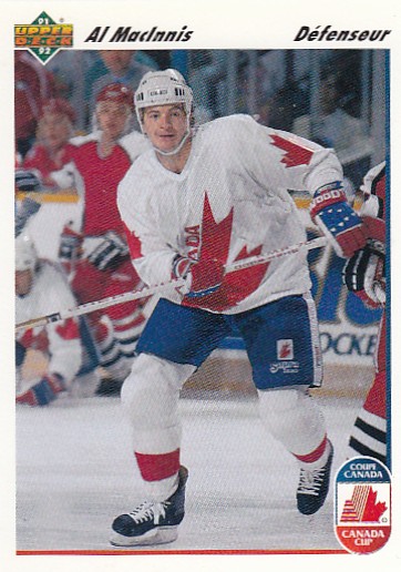 MACINNIS Al UD 1991/1992 č. 8 Canada Cup FR