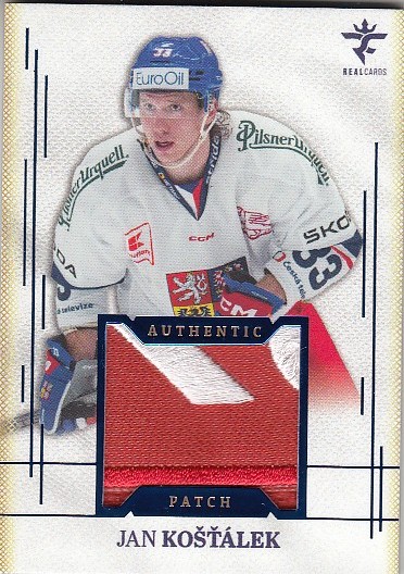 KOŠŤÁLEK Jan Real Cards 2025/2026 Authentic Patch AJ-12 Blue /19