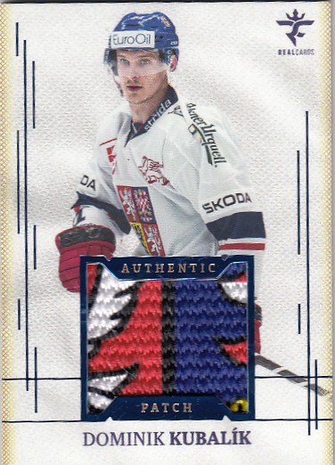 KUBALÍK Dominik Real Cards 2025/2026 Authentic Patch AJ-15 Blue /19