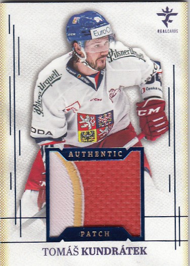 KUNDRÁTEK Tomáš Real Cards 2025/2026 Authentic Patch AJ-16 Blue /19