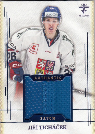 TICHÁČEK Jiří Real Cards 2025/2026 Authentic Patch AJ-25 Blue /19