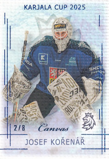 KOŘENÁŘ Josef Real Cards 2025/2026 Karjala Cup KC-11 Canvas Blue /8
