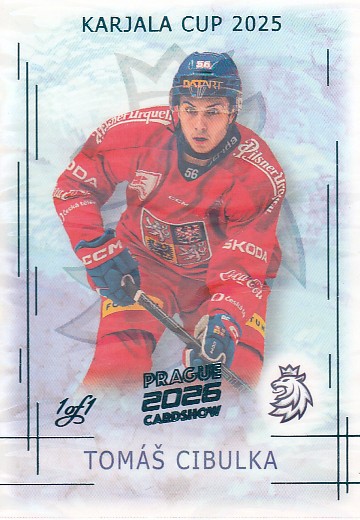CIBULKA Tomáš Real Cards 2025/2026 Karjala Cup KC-3 EXPO Ice Water Turquoise 1of1