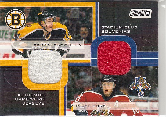 BURE Pavel SAMSONOV Sergei Stadium Club 2001/2002 Game-Worn Jersey Souvenirs SCS-SS/PB /25