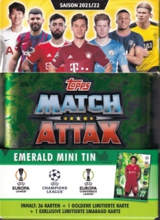 Malá plechovka Topps Match Attax Champions League 2021/2022 EMERALD