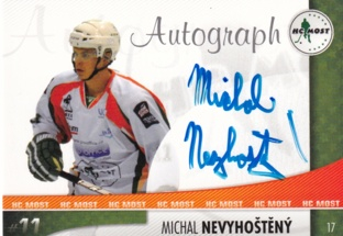 NEVYHOŠTĚNÝ Michal HC MOST č. 17 Autograph /30