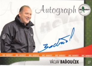 BAĎOUČEK Václav HC MOST č. 27 Autograph /30