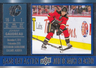 GAUDREAU Johnny UD Tim Hortons 2016/2017 Game Day Action GDA-3