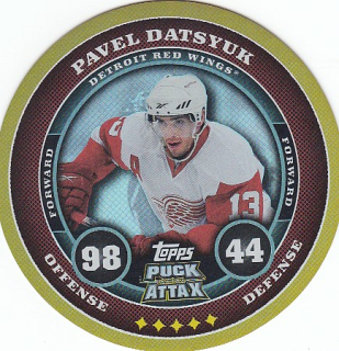 DATSYUK Pavel Topps Puck Attax 2009/2010 č. 10 Gold Foil