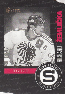 ŽEMLIČKA Richard Legendary Cards Klub Legend HC Sparta Praha č. 28