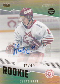 HAAS Oskar GOAL Cards 2022/2023 Rookie č. 15 Autograph /49