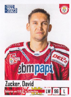 ZUCKER David DEL2 2022/2023 Sticker č. 232