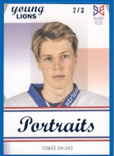 GALVAS Tomáš Legendary Cards Hlinka Gretzky Cup 2023 Portraits P-3 Frame Blue /3