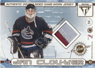 CLOUTIER NÄSLUND Private Stock 2001/2002 Double-Sided Game-Worn PATCH č. 56 /164