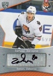 ZOHORNA Tomáš KHL 2015/2016 Autograph AMR-A07 /50