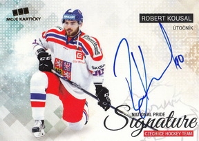 KOUSAL Robert Czech Ice Hockey Team 2018 National Pride Signature č. 39 Gold /10