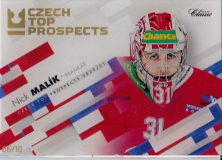 MALÍK Nick OFS Classic 2020/2021 Czech Top Prospects CTP-1 Plexiglass /10